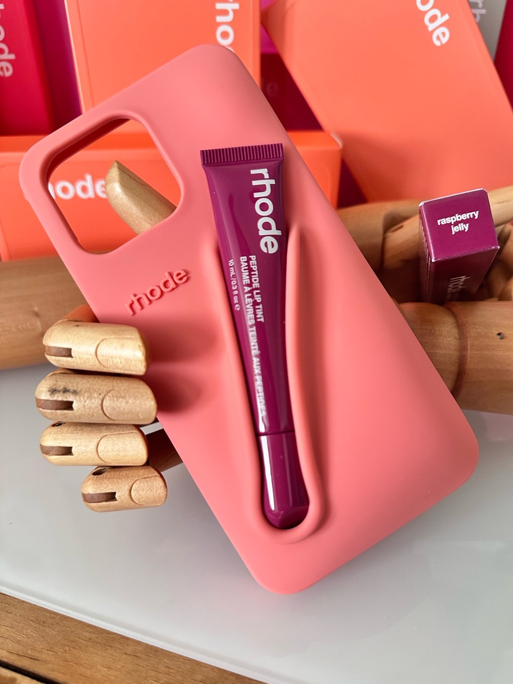 NEW Rhode Lip Gloss Holder Orange Phone Case | Peach Pit NIB iPhone 15 Pro Max